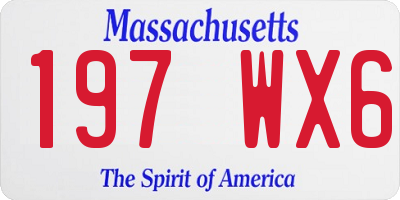 MA license plate 197WX6