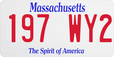 MA license plate 197WY2
