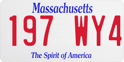 MA license plate 197WY4