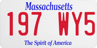 MA license plate 197WY5