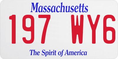 MA license plate 197WY6