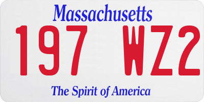MA license plate 197WZ2