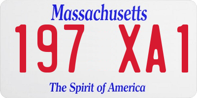 MA license plate 197XA1