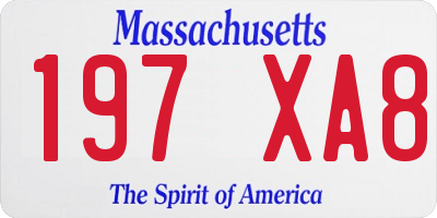 MA license plate 197XA8