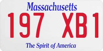 MA license plate 197XB1