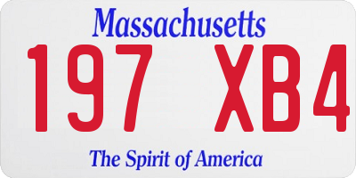 MA license plate 197XB4