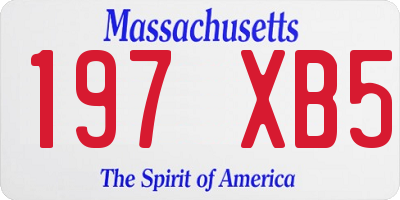 MA license plate 197XB5