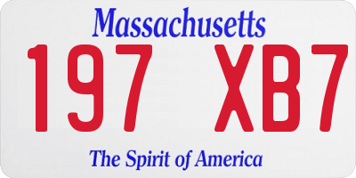 MA license plate 197XB7