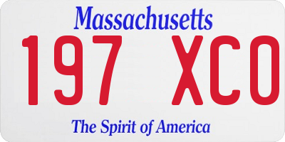 MA license plate 197XC0