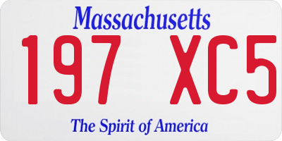 MA license plate 197XC5