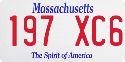 MA license plate 197XC6