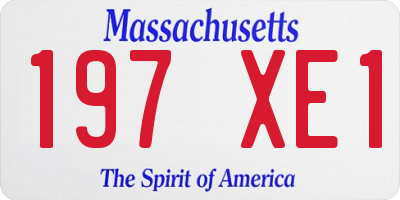 MA license plate 197XE1