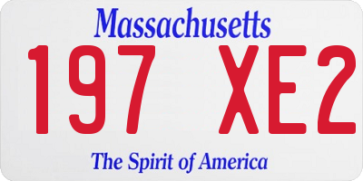 MA license plate 197XE2