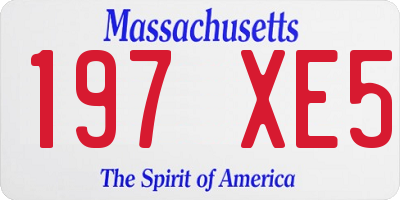 MA license plate 197XE5