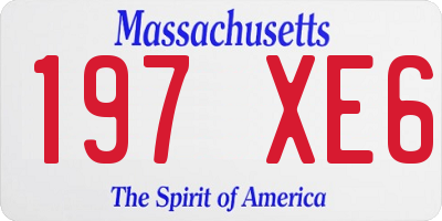 MA license plate 197XE6