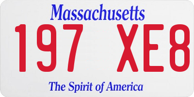 MA license plate 197XE8