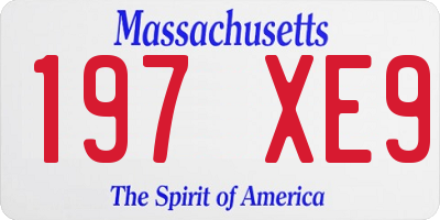 MA license plate 197XE9