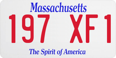 MA license plate 197XF1