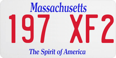 MA license plate 197XF2