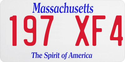 MA license plate 197XF4