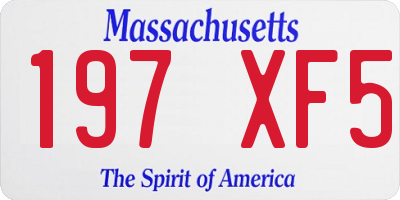 MA license plate 197XF5
