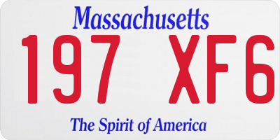 MA license plate 197XF6