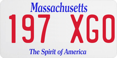 MA license plate 197XG0