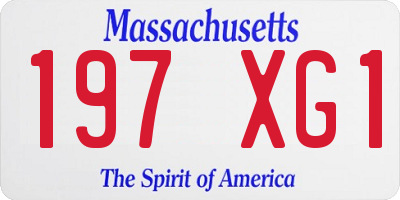 MA license plate 197XG1
