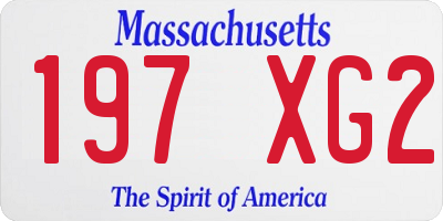 MA license plate 197XG2