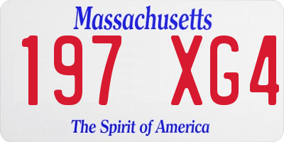 MA license plate 197XG4