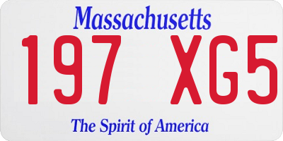 MA license plate 197XG5
