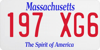 MA license plate 197XG6