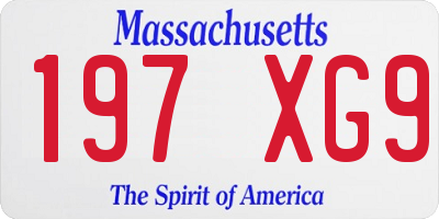 MA license plate 197XG9