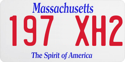 MA license plate 197XH2