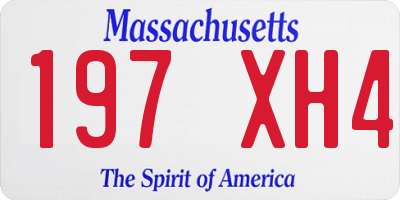 MA license plate 197XH4