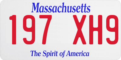 MA license plate 197XH9