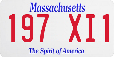 MA license plate 197XI1