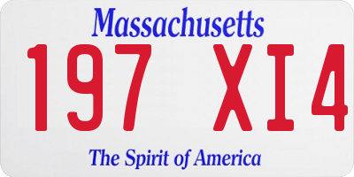 MA license plate 197XI4