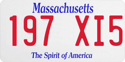 MA license plate 197XI5