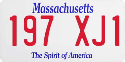 MA license plate 197XJ1