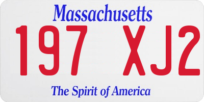 MA license plate 197XJ2