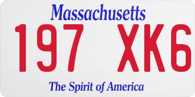 MA license plate 197XK6