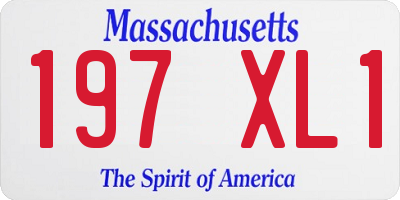 MA license plate 197XL1