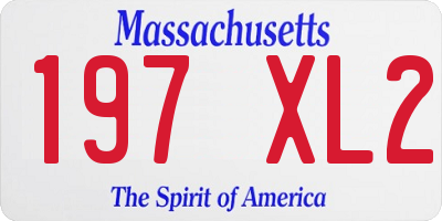 MA license plate 197XL2