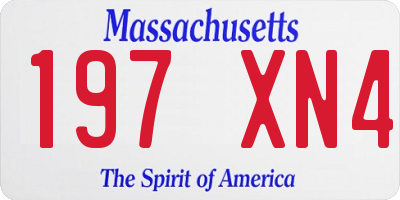 MA license plate 197XN4