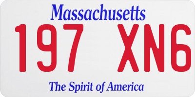 MA license plate 197XN6