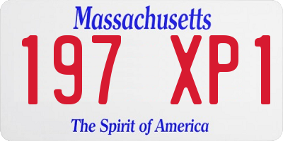 MA license plate 197XP1