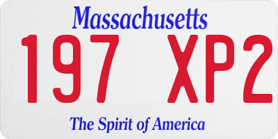 MA license plate 197XP2
