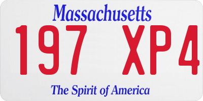 MA license plate 197XP4