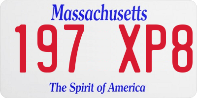 MA license plate 197XP8